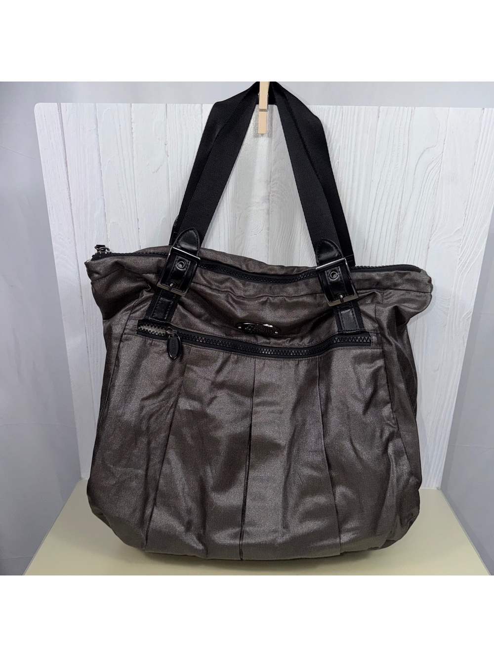 Kenneth Cole Reaction Metallic Gray Tote Bag